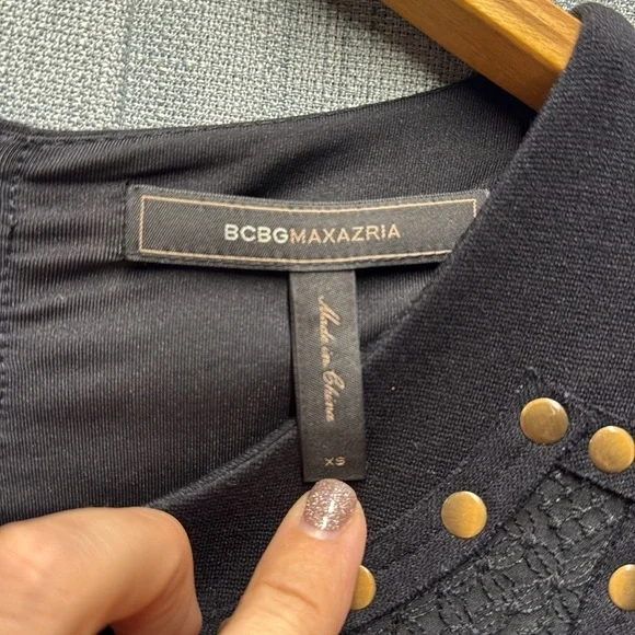 🏴 BCBGMaxAzria Mini Dress with Crew Neck size XS - Picture 5 of 11